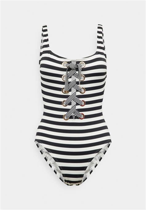 NWT MICHAEL Michael Kors Lace Up One Piece Swimsuit ultra 